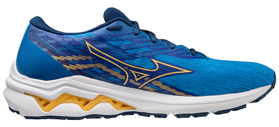 Кроссовки мужские Mizuno Wave Equate 7 French Blue/Gold/Gold - Фото 2 большая