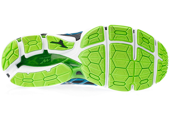 Кроссовки мужские Mizuno Wave Horizon 2 Син/Чер/Зел - Фото 2 большая