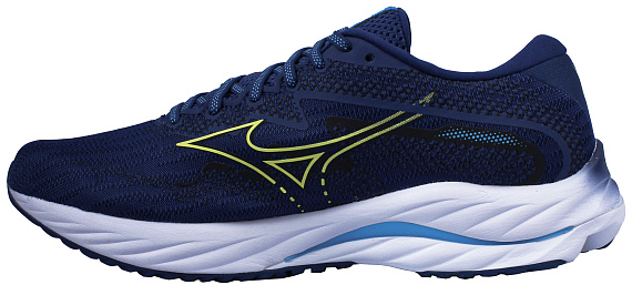 Кроссовки мужские Mizuno Wave Rider 27 Navy Peony/Sharp Green/Swim Cap - Фото 2 большая