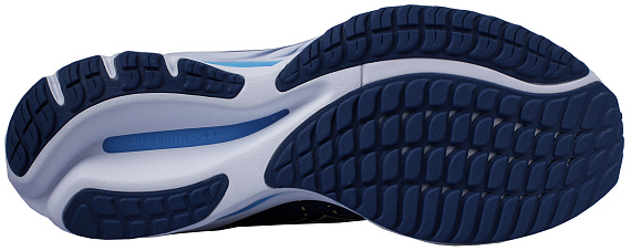 Кроссовки мужские Mizuno Wave Rider 27 Navy Peony/Sharp Green/Swim Cap - Фото 4 большая