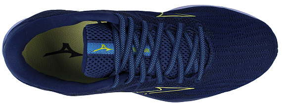 Кроссовки мужские Mizuno Wave Rider 27 Navy Peony/Sharp Green/Swim Cap - Фото 5 большая