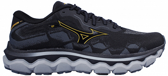 Кроссовки мужские Mizuno Wave Horizon 7 Black/Citrus/Turbulence - Фото 1 большая