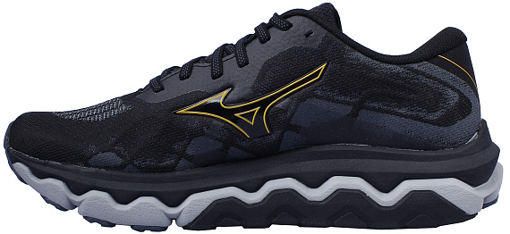 Кроссовки мужские Mizuno Wave Horizon 7 Black/Citrus/Turbulence - Фото 2 большая