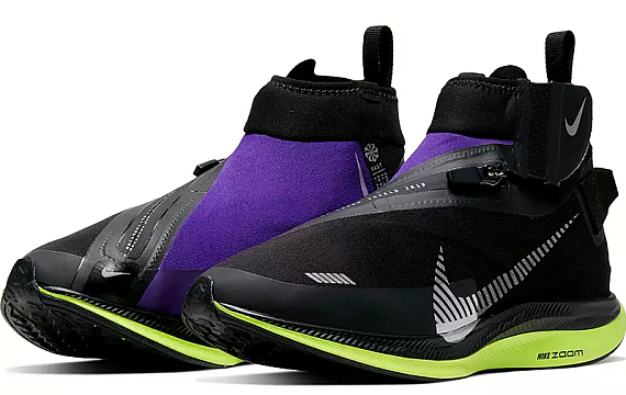 Кроссовки мужские Nike Zoom Pegasus Turbo Shield Wp Black/Metallic Silver/Voltage Purple - Фото 4 большая