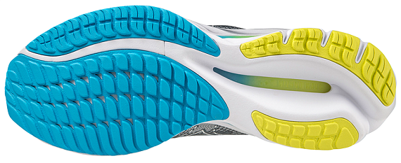 Кроссовки мужские Mizuno Wave Rider 27 Pblue/White/Bolt2Neon - Фото 6 большая