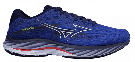 Кроссовки мужские Mizuno Wave Rider 27 Surfweb/White/Neonflame - Фото 1 большая