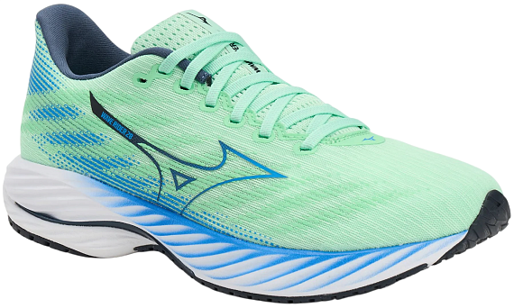 Кроссовки мужские Mizuno Wave Rider 28 Neo Mint/Frontier Blue/Vintage - Фото 6 большая