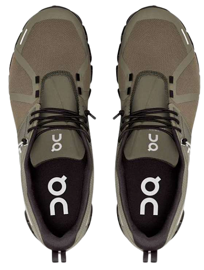 Кроссовки мужские On Cloud 5 Waterproof Olive/Black - Фото 2 большая