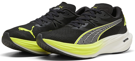 Кроссовки мужские Puma Deviate Nitro 3 Black/Yellow Alert - Фото 2 большая