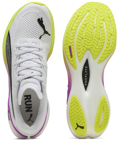Кроссовки мужские Puma Deviate Nitro 3 White/Yellow Alert/Pure Magenta - Фото 5 большая