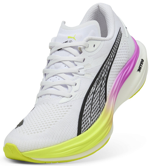 Кроссовки мужские Puma Deviate Nitro 3 White/Yellow Alert/Pure Magenta - Фото 7 большая