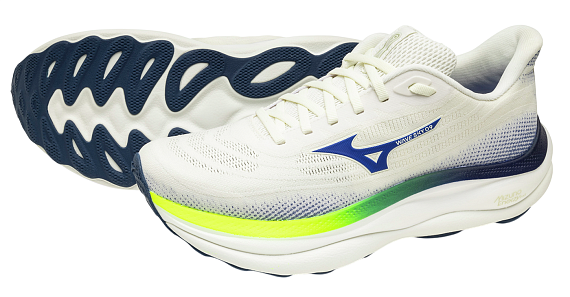 Кроссовки мужские Mizuno Wave Sky 9 Snow White/Surf the Web/Lightn - Фото 7 большая