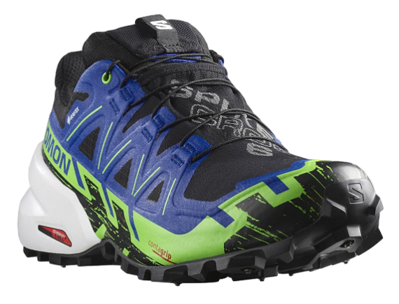Кроссовки Salomon Spikecross 6 Gtx Black/Surf The Web/Green Gecko - Фото 4 большая