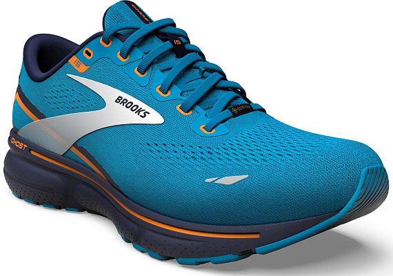 Кроссовки мужские Brooks Ghost 15 Gtx Blue/Peacoat/Orange - Фото 3 большая