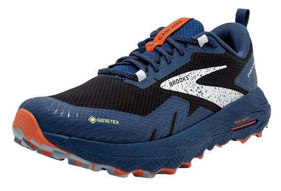 Кроссовки мужские Brooks Cascadia 17 Gtx Black/Blue/Firecracker - Фото 3 большая