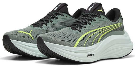 Кроссовки мужские Puma MagMax Nitro Green Moon/Yellow Alert - Фото 2 большая