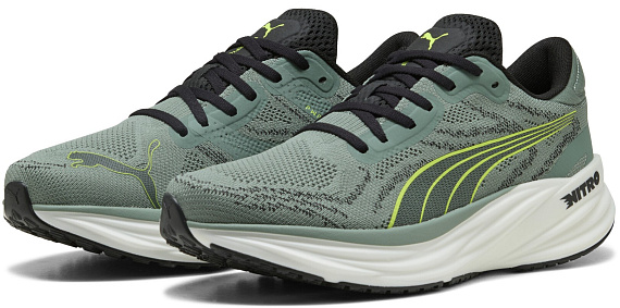 Кроссовки мужские Puma Magnify Nitro 2 Green Moon/Yellow Alert - Фото 2 большая