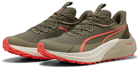 Кроссовки мужские Puma Electrify Nitro 4 Trail Loden Green/Desert Dust/Glowing Red - Фото 2 большая