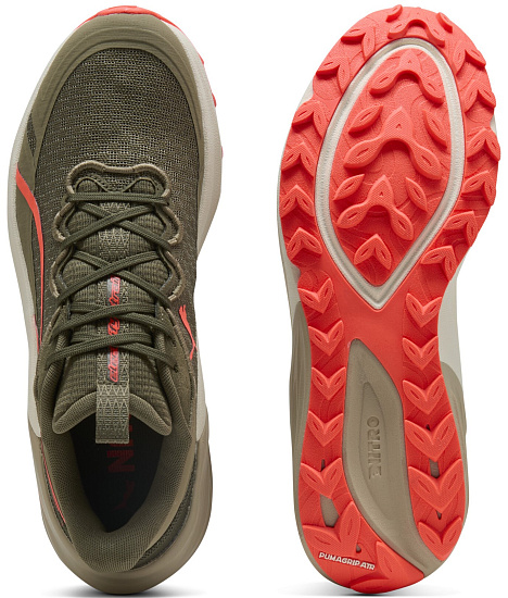 Кроссовки мужские Puma Electrify Nitro 4 Trail Loden Green/Desert Dust/Glowing Red - Фото 5 большая