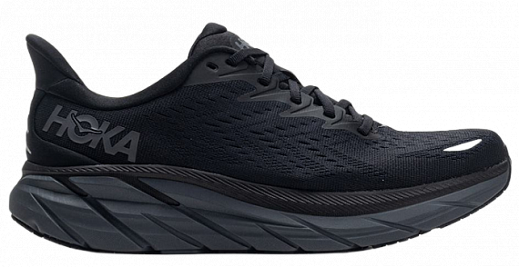 Кроссовки мужские Hoka Clifton 8 Black/Black - Фото 1 большая