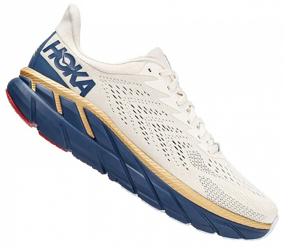 Кроссовки мужские Hoka Clifton 7 Tofu/Vintage Indigo - Фото 1 большая
