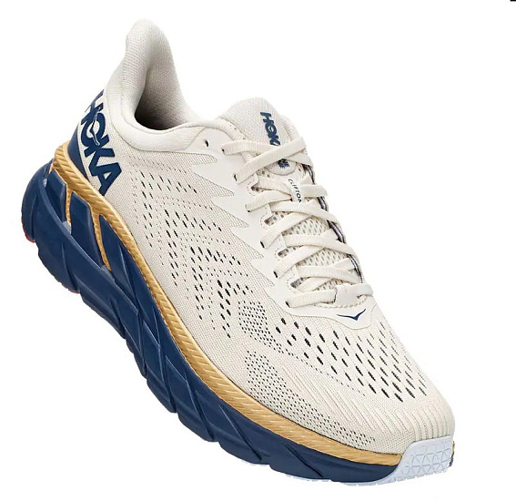 Кроссовки мужские Hoka Clifton 7 Tofu/Vintage Indigo - Фото 4 большая