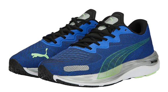Кроссовки мужские Puma Velocity Nitro 2 Royal Sapphire/Fizzy Lime - Фото 3 большая