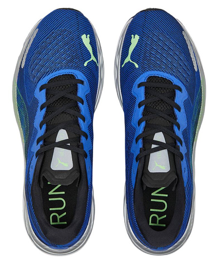 Кроссовки мужские Puma Velocity Nitro 2 Royal Sapphire/Fizzy Lime - Фото 4 большая