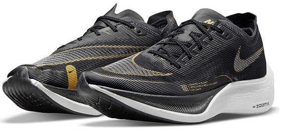 Кроссовки мужские Nike ZoomX Vaporfly Next% 2 Black/Metallic Gold Coin/White - Фото 3 большая