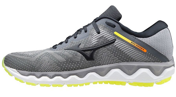 Кроссовки мужские Mizuno Wave Horizon 4 Сер/Т.Сер/Желт - Фото 7 большая