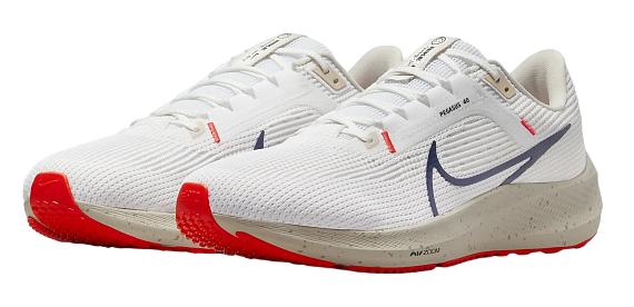 Кроссовки мужские Nike Air Zoom Pegasus 40 Wide White/Obsidian-LT Orewood Brown - Фото 4 большая