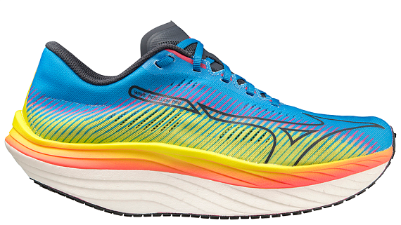 Кроссовки мужские Mizuno Wave Rebellion Pro Bolt2Neon/OBlue/JBlue - Фото 6 большая