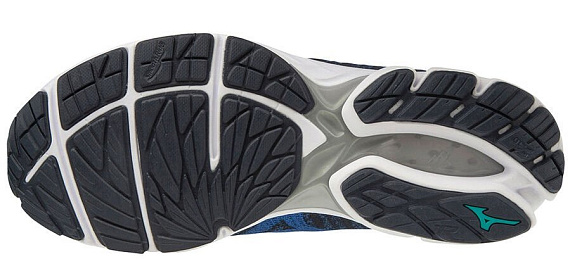 Кроссовки мужские Mizuno Wave Rider Waveknit 3 Син/Син/Т.Син - Фото 3 большая