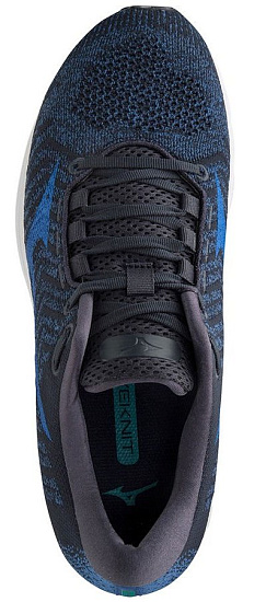 Кроссовки мужские Mizuno Wave Rider Waveknit 3 Син/Син/Т.Син - Фото 5 большая