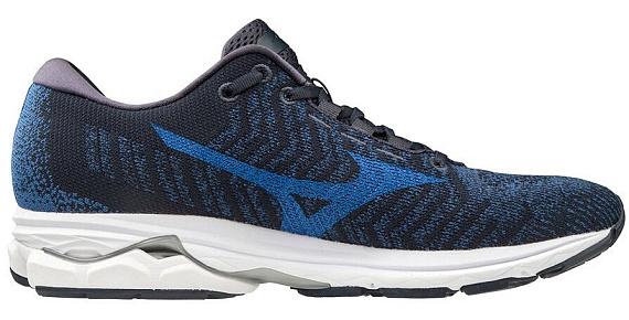 Кроссовки мужские Mizuno Wave Rider Waveknit 3 Син/Син/Т.Син - Фото 6 большая