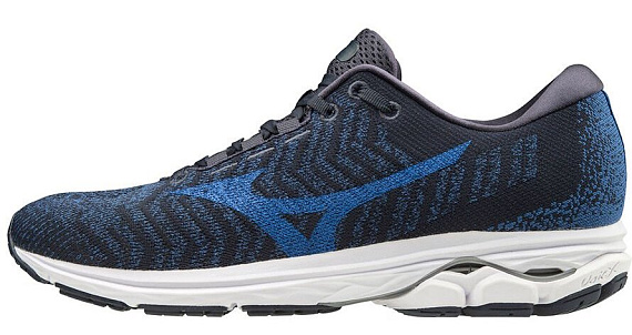 Кроссовки мужские Mizuno Wave Rider Waveknit 3 Син/Син/Т.Син - Фото 7 большая
