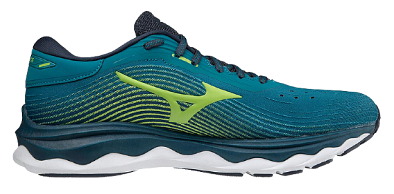 Кроссовки мужские Mizuno Wave Sky 5 т.бирюз/зел.лайм/т.бирюз - Фото 2 большая