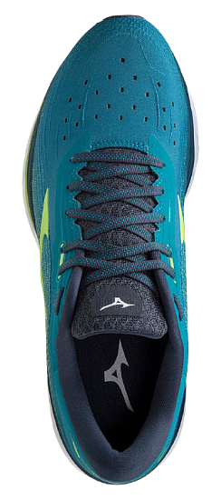 Кроссовки мужские Mizuno Wave Sky 5 т.бирюз/зел.лайм/т.бирюз - Фото 4 большая