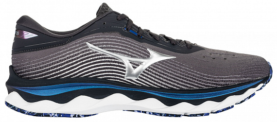 Кроссовки мужские Mizuno Wave Sky 5 т.сер/сереб/фиолет - Фото 1 большая