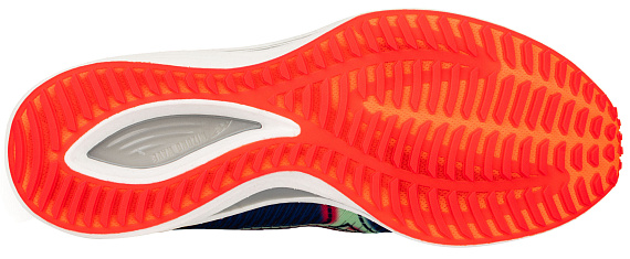 Кроссовки мужские Mizuno Wave Rebellion син/зел/роз - Фото 4 большая