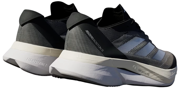 Кроссовки мужские Adidas Adizero Boston 12 Black/White/Carbon - Фото 4 большая