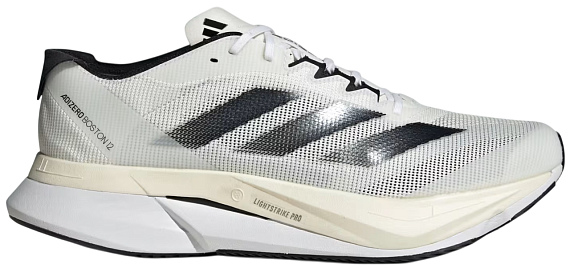 Кроссовки мужские Adidas Adizero Boston 12 White/Black - Фото 1 большая
