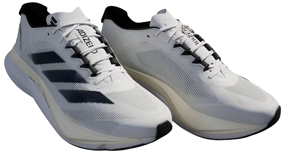Кроссовки мужские Adidas Adizero Boston 12 White/Black - Фото 3 большая