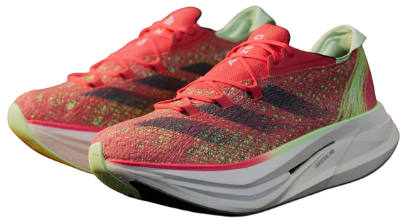 Кроссовки Adidas Adizero Prime X 2.0 Strung Solar Red/Aurora Met./Green Spark - Фото 3 большая