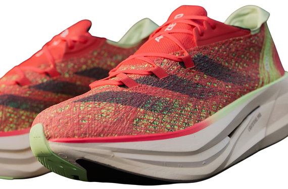 Кроссовки Adidas Adizero Prime X 2.0 Strung Solar Red/Aurora Met./Green Spark - Фото 5 большая