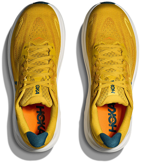 Кроссовки мужские Hoka Clifton 10 Yellow Gold/Tidal Wave - Фото 3 большая