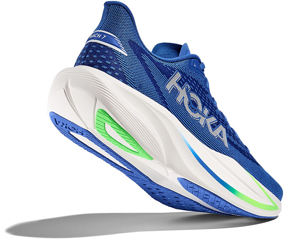 Кроссовки мужские Hoka Mach 7 Cobalt Blue/Neon Green - Фото 2 большая