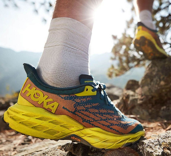 Кроссовки мужские Hoka Speedgoat 5 Blue Coral/Evening Primrose - Фото 9 большая