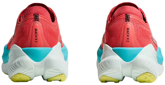 Кроссовки мужские Hoka Mach X 2 Grapefruit/Electric Coral - Фото 4 большая