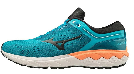 Кроссовки мужские Mizuno Wave Skyrise Бирюз/Чер/Персик - Фото 7 большая
